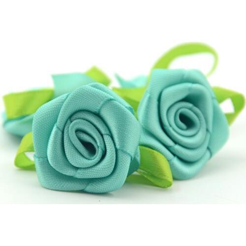 50PCS 3CM Real Touch Satin Ribbon Artificial Silk Rose Flower Heads For Wedding Decoration Handmade DIY Craft Scrapbooking