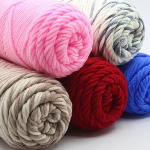 Free shipping 1000g/lot 100g/pcs Thick Yarn For Knitting Threads Hand Knit Scarf Soft Milk Cotton yarn