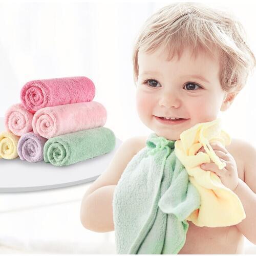 Curbblan 4pcs A Set Baby Towel Handkerchief Cloth Soft Baby Face Towel 30*30cm*4pcs Baby Feeding Saliva Towels