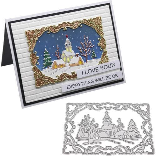 House and Christmas tree Metal Cutting dies Stencils for DIY Scrapbooking Stamp/photo album Decorative Embossing DIY Paper Cards