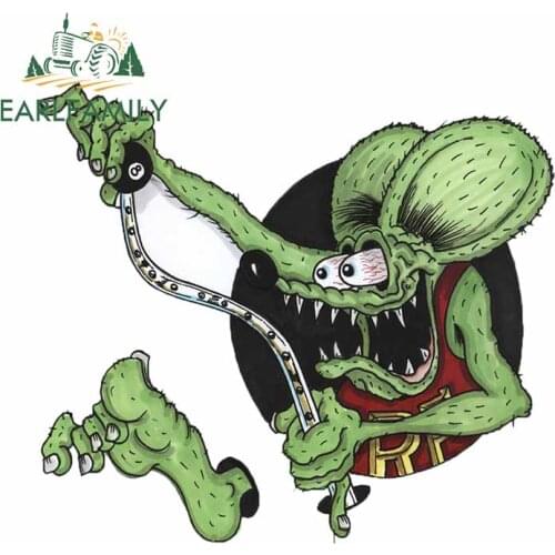 EARLFAMILY 26cm x 23.4cm Anime Car Stickers for Tales of the Rat Fink Graphics Decals Fine Waterproof Bumper Car Wrap Decoration