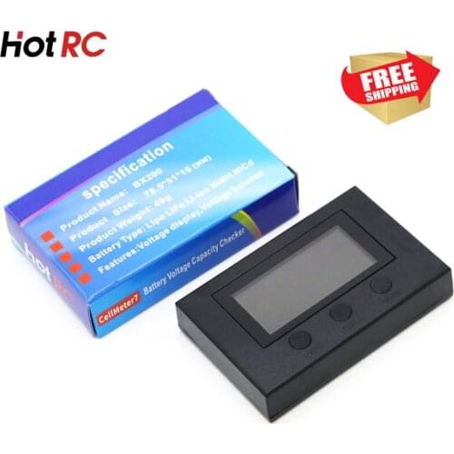 HotRc BX200 2-7S Lipo Battery Voltage Tester/ Low Voltage Buzzer Alarm/ Battery Voltage Checker meter Display for Rc Battery