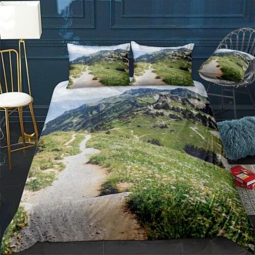 Alps Mountain Path Quilt Cover Pillowcase 3Piece Comforter Bedding Set With Pillow Case Single Double Duvet Cover Home Decora