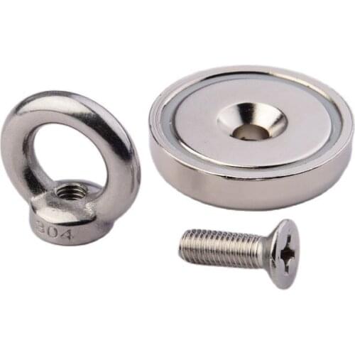 Strong Salvage Magnet Fishing Magnets Deep Sea Salvage Fishing Hook Neodymium Magnet D32 mm Treasure Hunt Kitchen Magnetic Hook