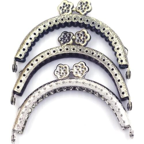 10PCS Arch Metal Purse Frames Kiss Clasps Handbag Handles Plum Blossom DIY Crafts Luggage Bag Accessories Replace Parts 8.5cm