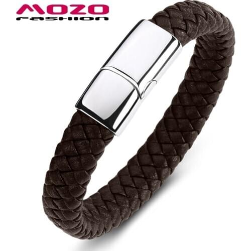 Fashion Classic Woman Simple Weaving Leather Charm Bracelets Men Knot Punk Jewelry 2 Colors Black Brown