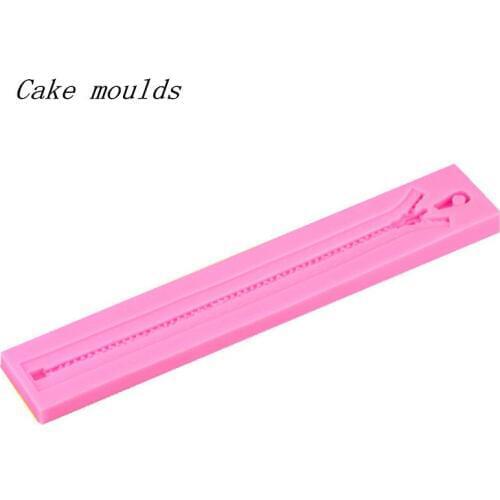 Wholesale Silicone mold K193 Mini zipper shape clay mold Decoration Fondant cake mold Baking mold