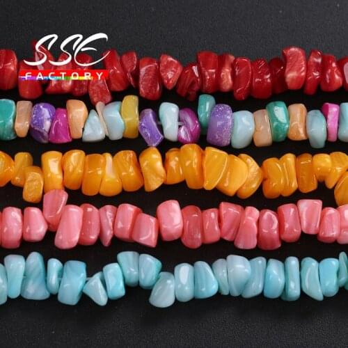 Wholesale Natural Stone irregular Shell Beads Smooth Loose Spacer Beads For Jewelry Making DIY Bracelet Necklace Accessories 15"