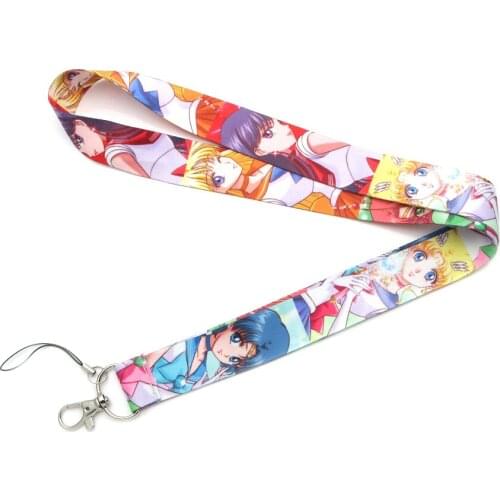 ZF611 1pcs Anime Girl Key Chain Lanyard Neck Strap For Phone Keys ID Card Cartoon Lanyards Rope Chain Necklace