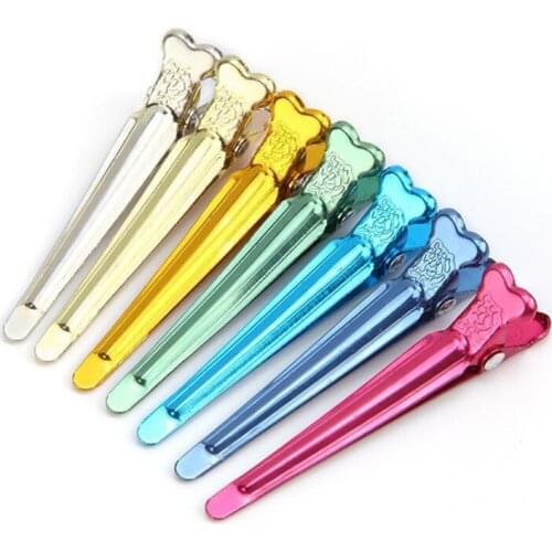 50Pcs/lot Flat Metal Colorful Fix Section Holding Hair Clips DIY Alligator Accessories Hairdressing Hair Styling Tool