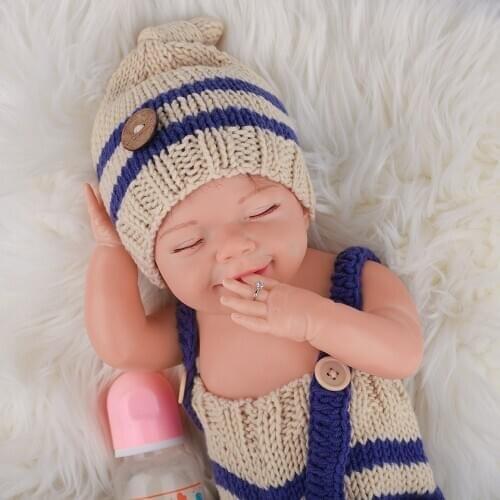 20 inch Newborn sleeping baby full silicone doll with Diamond ring reborn baby doll child gift toy