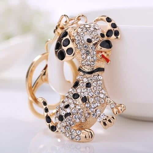 XDPQQ Popular Creative Jewelry Keychain Pendant Alloy Black Dot Puppy Keychain Bag Car Key Accessories