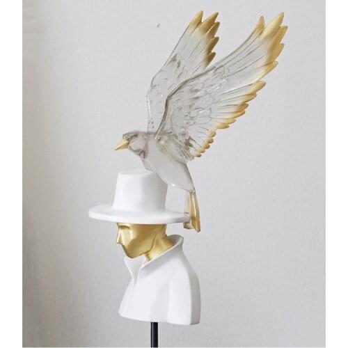 Nordic Modern Home Decoration Statue Office Desktop Sky Messenger resin Figurine Living Room Decor Sculpture Modern Home Decor