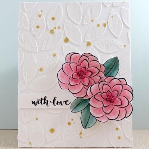 Leaf Effect Stencil for DIY Scrapbooking Decorative Embossing Paper Card Making Crafts Plastic Template Drawing Sheet 6x6inches