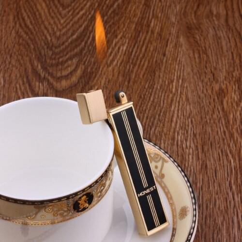 Ultra-thin Slender Grinding Wheel Butane Gas Lighter Open Flame Mini Cigarette Lighter Outdoor Ignition Tool Men’s Women’s Gifts