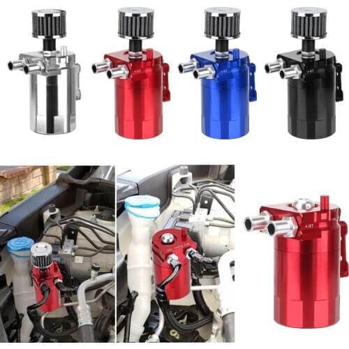 Universal Aluminum Oil Catch Can With Filter Fuel Tank Reservoir Baffled Oil Tank Car Accessories