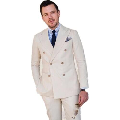 High Quality Mens Dinner Party Prom Suits Groom Tuxedos Groomsmen Wedding Blazer Suits (Jacket+Pants) costume homme