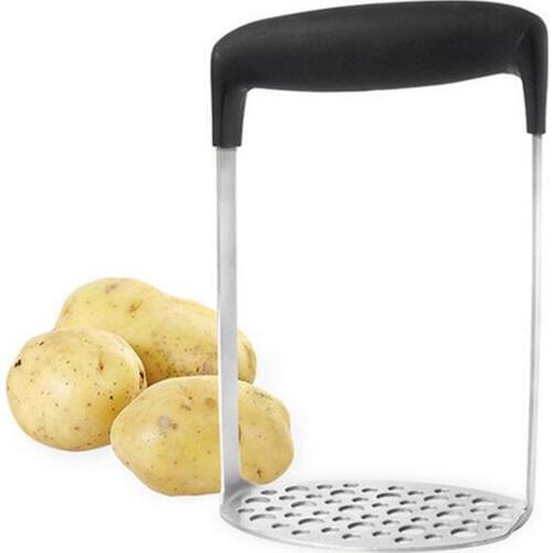 1pc Potato Masher Stainless Steel Smooth Mashed Potatoes Sweet Potato Making Tools Fruit Vegetable Kitchen Tools 10200E