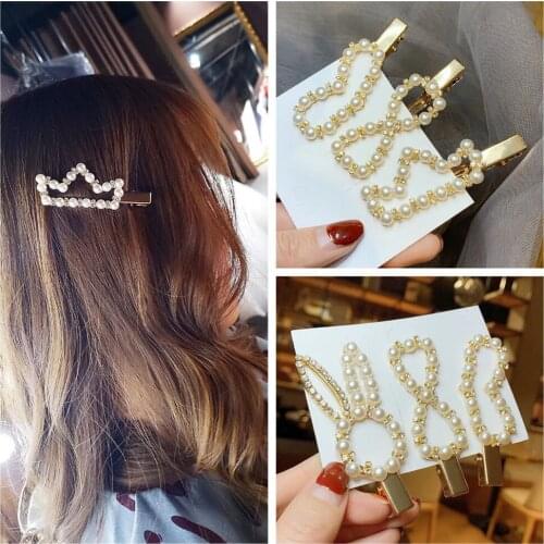 10pcs Fashion Women Pearl Hair Clip Snap Hair Barrette Stick Hairpin Hair Styling Accessories For Women Girls Dropshipping