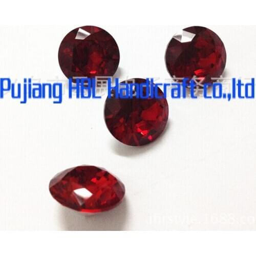 14mm 100pcs Point Back Rhinestone Red Saim Color Point Back Chaton Free Shipping