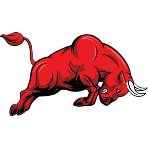 17cm*10cm for Bull Red Jumps Car Sticker Car Accessories PVC