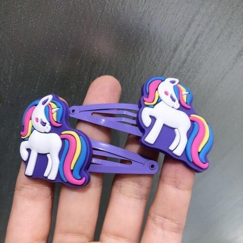 2Pcs/Set Kawaii Animal Unicorn Hairpins For Girls Headwear Sweet Hair Clips Barrettes Kids Fashion Hair Accessories