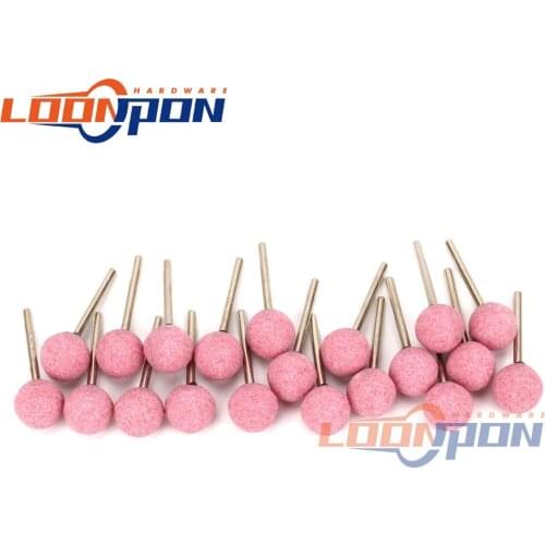 20Pcs 16mm Ball Shape Ceramic Grinding Head with 1/8" Shank Mounted Grinding Burr Bits Rotary Tool for Wood, Plastic, Fiberglass