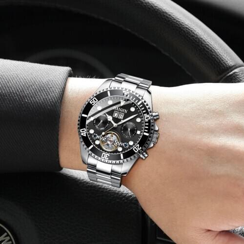 2020 haiqin men Watch Luminous Tourbillon Waterproof Mechanical Watches Luxury Brand sport Male Clockreloj hombre marca de lujo