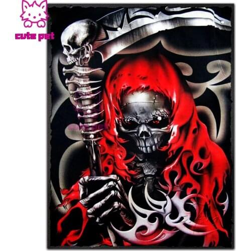 5d DIY Diamond Painting Reaper skull in red cloak Full round Drill Embroidery Cross Stitch Sale death Decor Handmade Kit gift