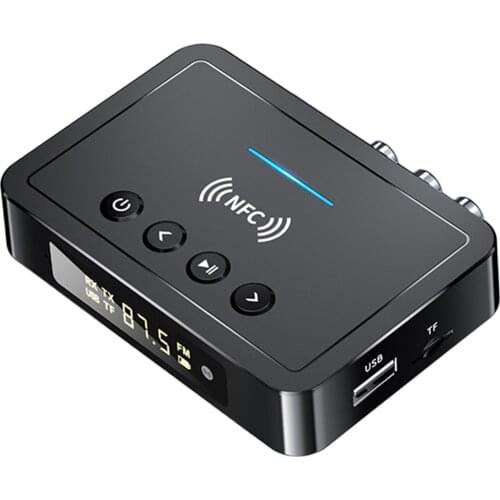 NFC Bluetooth Receiver Adapter 5.0 FM AUX 3.5mm Low Latency For TV PC