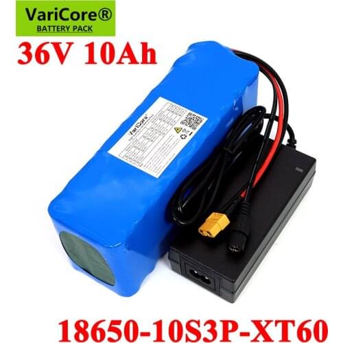 VariCore 36V battery 36V electric bike battery 42V 10AH 18650 battery for motorcycle Scooter with XT60 plug and 42V2A charger