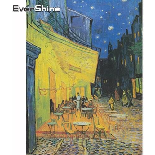 Evershine Diamond Mosaic Landscape Diamond Painting Street Full Square Drill Diamond Embroidery Pictures Of Rhinestone Decor Art