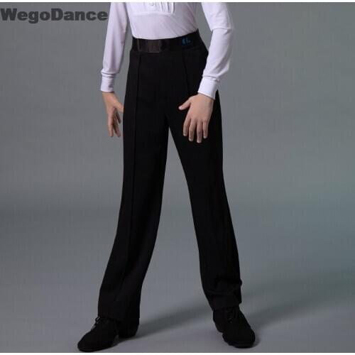 New Boy Latin Dance Pants Wear Black Tango Samba Rumba Competition Pants Child Ballroom Dancing Clothes 110-170CM
