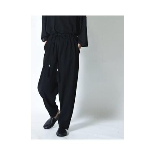 New fashion trend mens slacks trousers loose harem trousers dark high waist