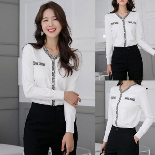 Kili Female Autumn Knited Sweater Graceful Tops Korean-Style Loose Long-Sleeved Knited Tops