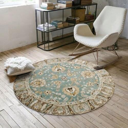 Round Carpets Retro Pattern Circular Floor Mats Alfombra Salón Nordic Home Computer Chair Rug 카페트 коврик для ванной Bedroom Room