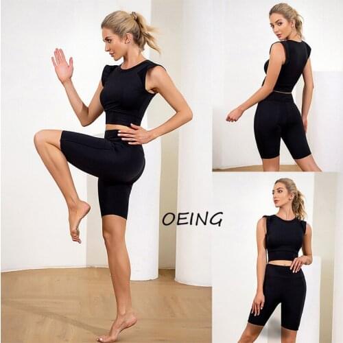 Workout Set 2021 Yoga Sets Women Gym Clothes Fashion Black Gym Set Women Two Piece Yoga Set Women