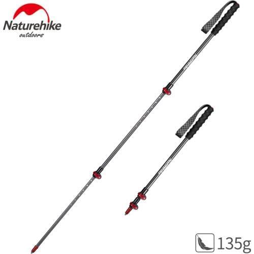 Naturehike high-quality carbon fiber trekking pole lightweight compact hiking walking stick with mud basket and tip protector