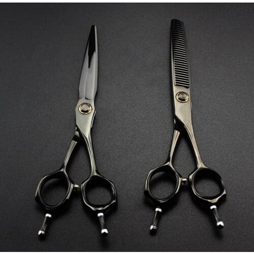 6 Inch Black Japanese 440C Stainless Steel Thinning Cutting Hairdressing Scissor