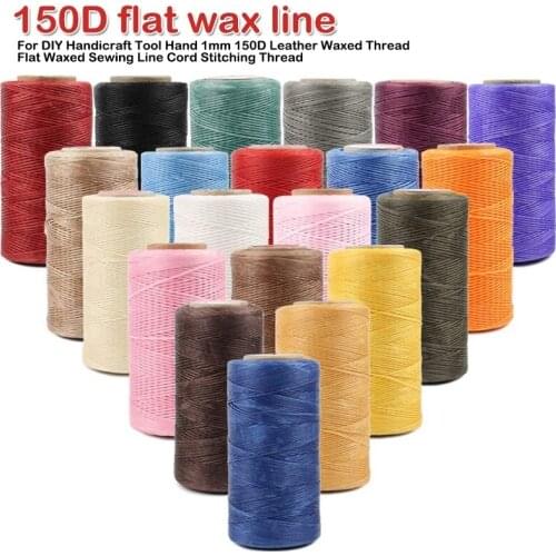 250M/Roll 150D Hand Sewing Leather Flat Wax Wire Manual Thread Upper Sole Line Handmade Durable Waxed DIY Handicraft Tool NEW