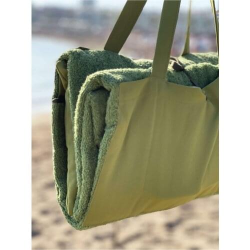 Green Bag Form Beach Towel
