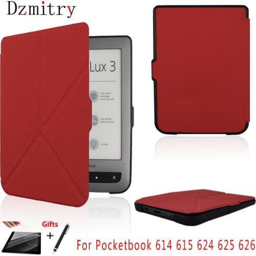 Pocketbook Basic 2 Touch Lux2/3 Folio Flip eBook Cover Case For Pocketbook 614 615 624 625 626 eReader protection Shell+Film+Pen