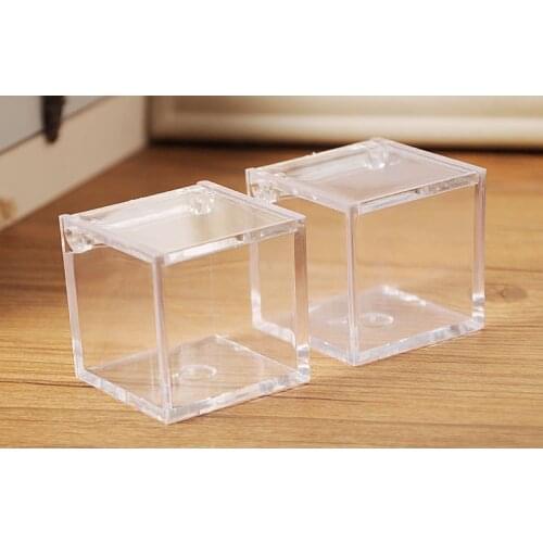 6x6x6cm Clear acrylic cube box , plastic transparent gift box Wedding gift storage box , plastic jewelry box