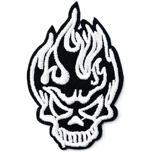 SKULL Size:4.4X6.8cm DIY Cloth Patch Badge Embroidered Cute Badges Hippie Iron On Kids Cartoon Patches For Clothes Stickers