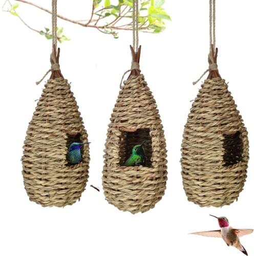 Garden Hanging Birds Nest Hand-woven Outdoor Hummingbird Cage Garden Hanging Birds Nest Hand Woven Outdoor Hummingbird Cage