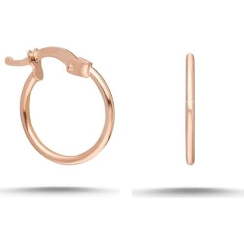 Silver 15 mm Rose Ring Earrings Italian locked (Small size)