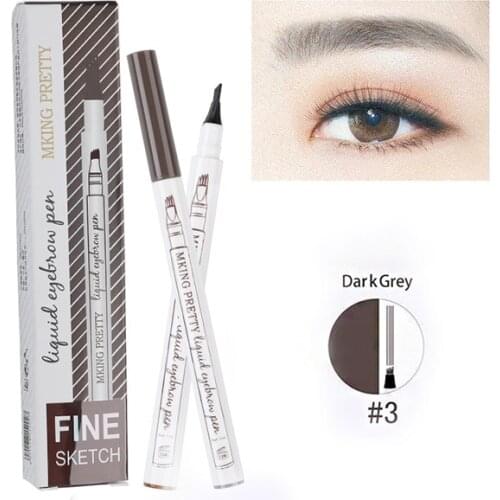 Eyebrow Tattoo Pen Fine Sketch 4 Fork Liquid Eyebrow Pen Waterproof Smudge-proof Eye Brow Pencil SNO88