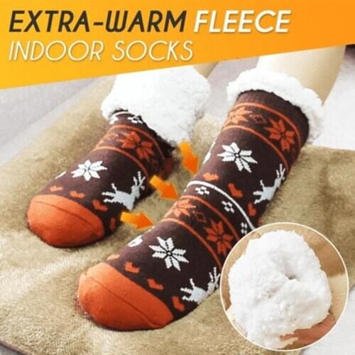 Thicken Warm Sleeping Socks New Women Winter Socks Extra-Warm Thermal Fleece Indoor Socks Anti Slip Sock Christmas Gift