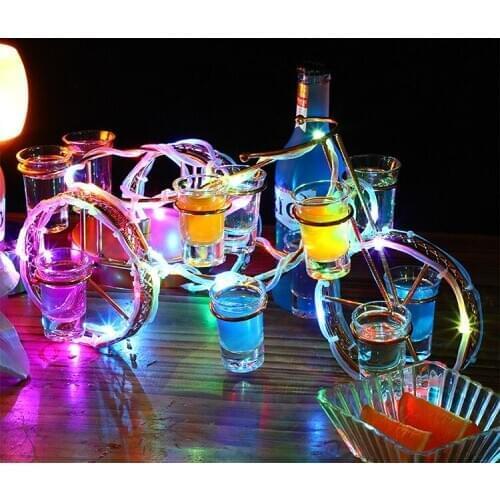 European style bicycle wine rack set rechargeable LED Luminous Beer wine bottle holder Glowing Champagne Cocktail rack