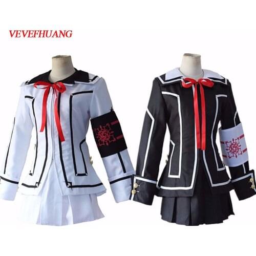 VEVEFHUANG Vampire Knight Cosplay Costume Yuki or Black Womens Cross White Dress uniform Yuki Cross White or Black Womens Dress